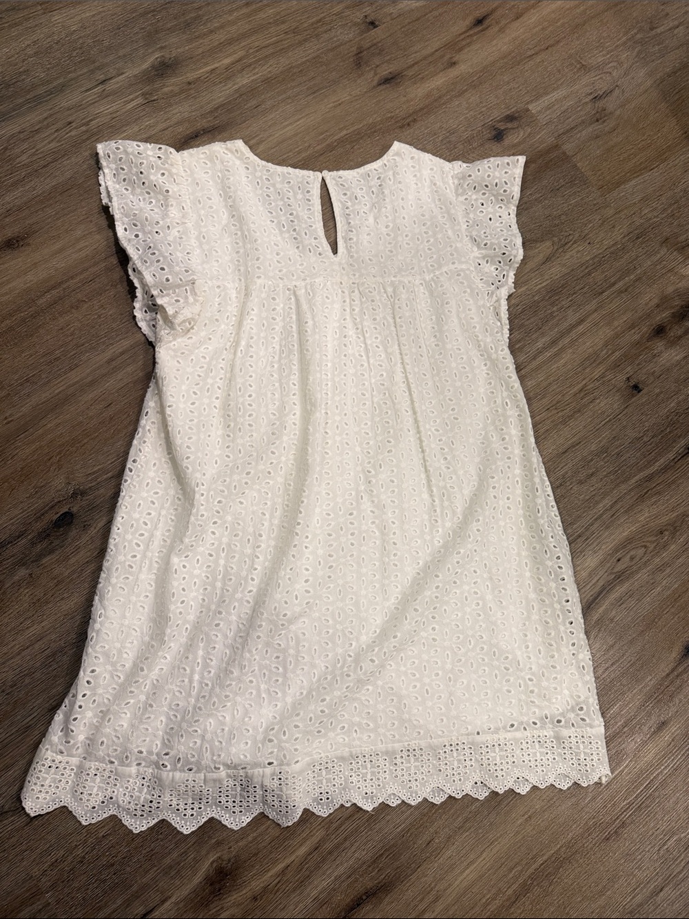 JODIFL Cotton White Eyelet Flutter Sleeve Dress - Picture 7 of 8